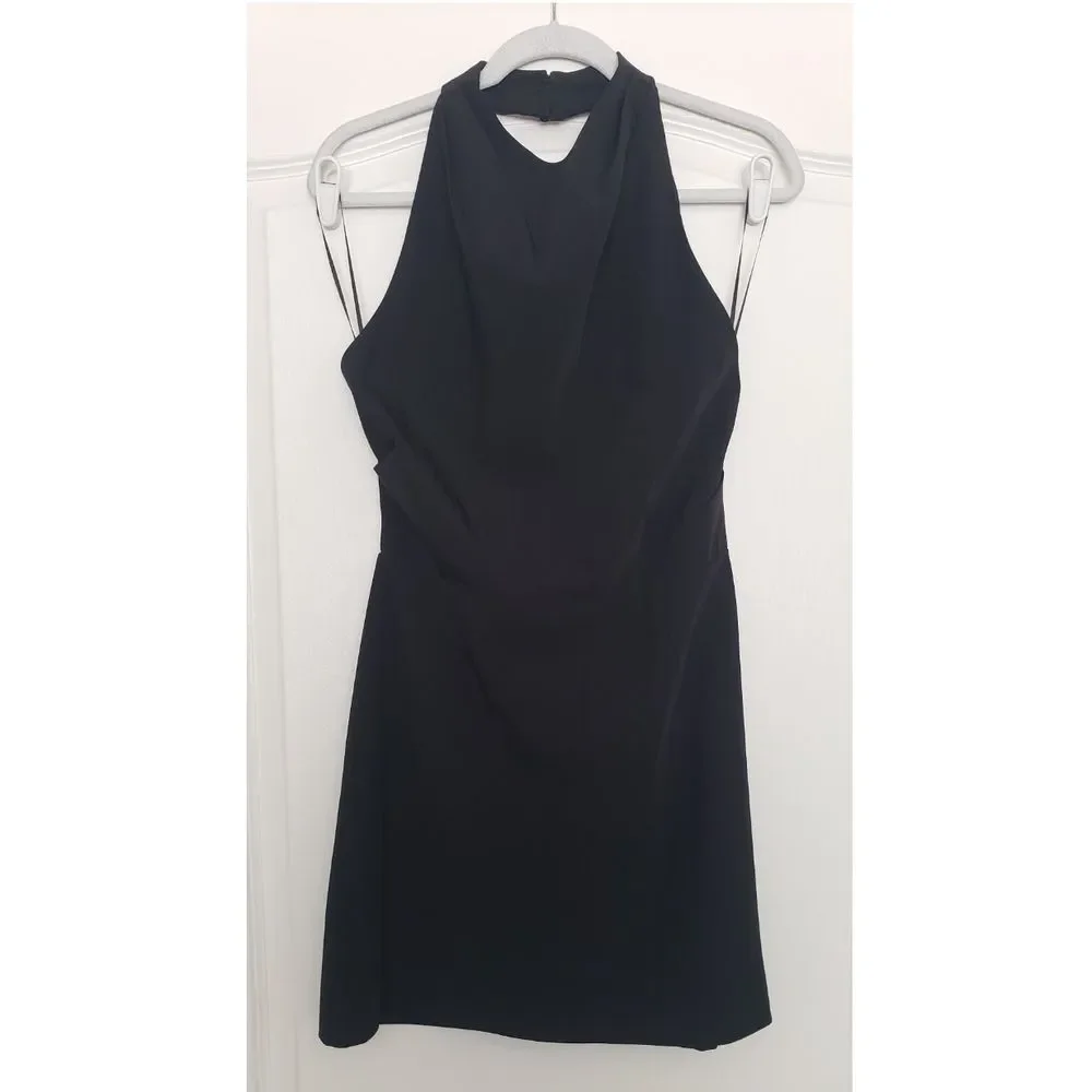 Finders Keepers Mae Halter Black MiniDress Sz 8/L Party LBD Capsule Formal Vegas